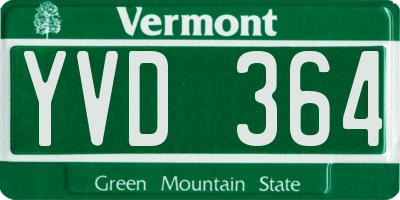 VT license plate YVD364