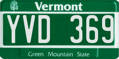 VT license plate YVD369