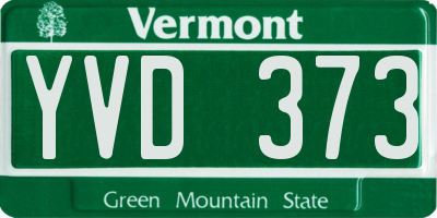 VT license plate YVD373