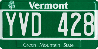 VT license plate YVD428