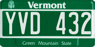 VT license plate YVD432