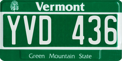 VT license plate YVD436