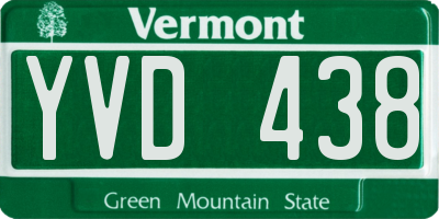 VT license plate YVD438