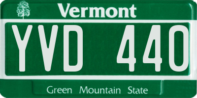 VT license plate YVD440