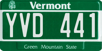 VT license plate YVD441
