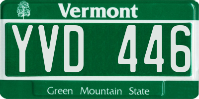 VT license plate YVD446
