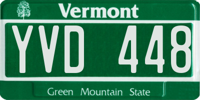 VT license plate YVD448