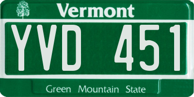 VT license plate YVD451