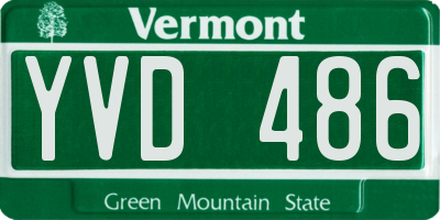 VT license plate YVD486