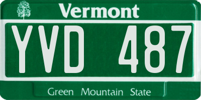 VT license plate YVD487