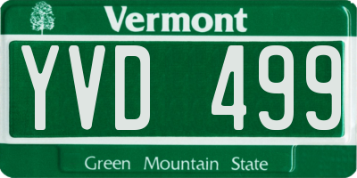 VT license plate YVD499