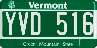 VT license plate YVD516