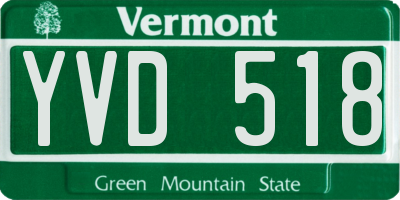 VT license plate YVD518
