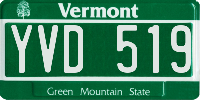 VT license plate YVD519