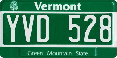 VT license plate YVD528