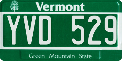 VT license plate YVD529