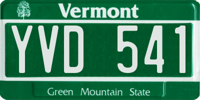 VT license plate YVD541