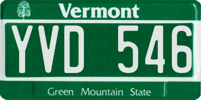 VT license plate YVD546