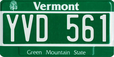 VT license plate YVD561