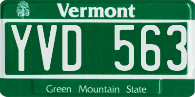 VT license plate YVD563