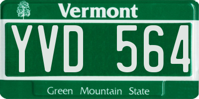VT license plate YVD564
