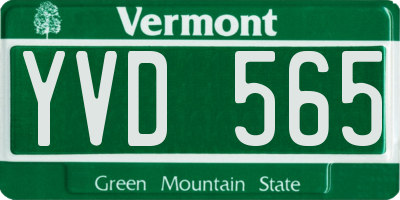 VT license plate YVD565