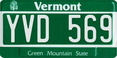 VT license plate YVD569