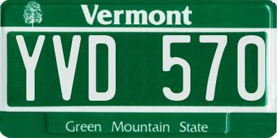 VT license plate YVD570