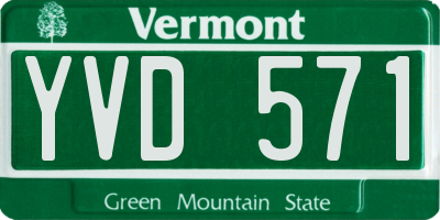 VT license plate YVD571