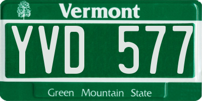 VT license plate YVD577