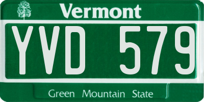 VT license plate YVD579