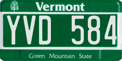 VT license plate YVD584