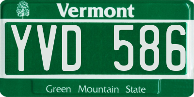 VT license plate YVD586