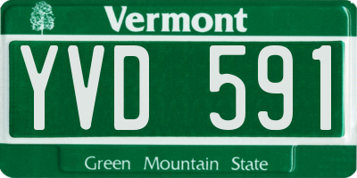 VT license plate YVD591