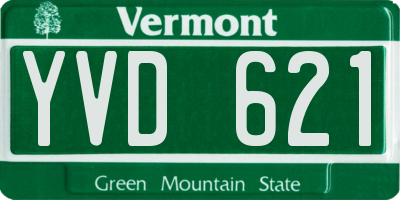 VT license plate YVD621