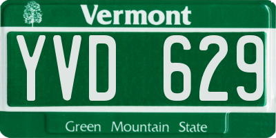 VT license plate YVD629