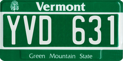 VT license plate YVD631