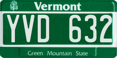 VT license plate YVD632