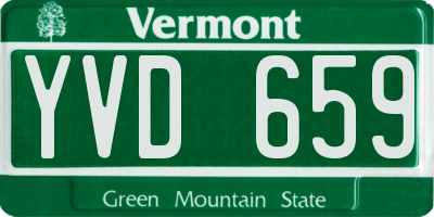 VT license plate YVD659