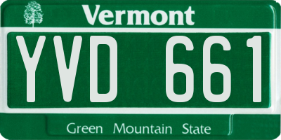VT license plate YVD661