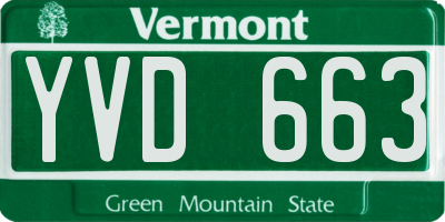 VT license plate YVD663