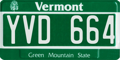 VT license plate YVD664