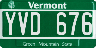 VT license plate YVD676