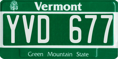 VT license plate YVD677