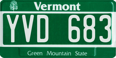 VT license plate YVD683