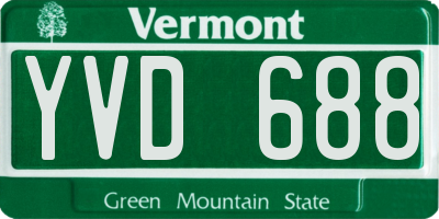 VT license plate YVD688