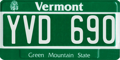 VT license plate YVD690