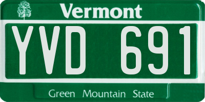 VT license plate YVD691