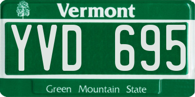 VT license plate YVD695