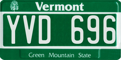 VT license plate YVD696
